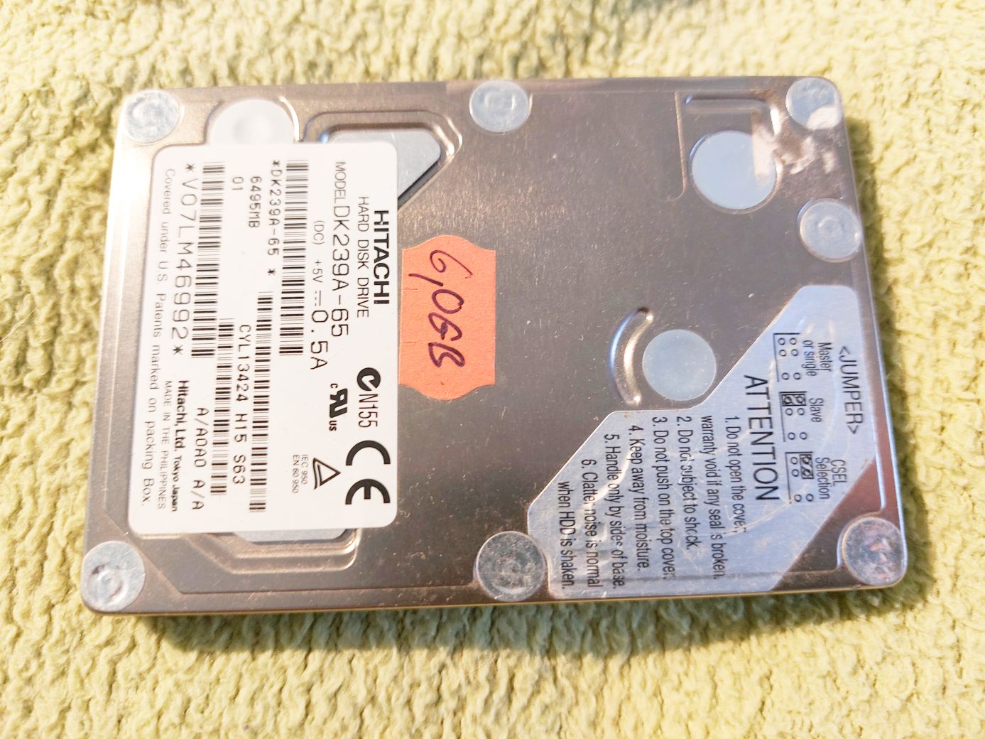 Eladó 6GB Hitachi 2,5″ PATA/IDE notebook HDD merevlemez