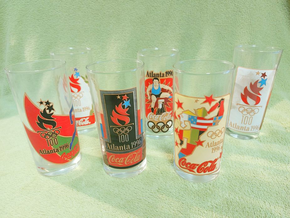 Eladó 6 darab új 1996-os Atlanta Coca Cola gyűjtői pohár (6 darabos kóláspohár készlet)