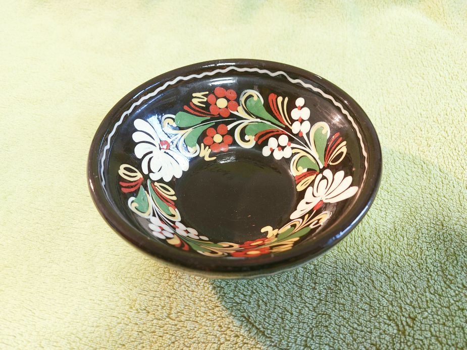 Eladó retró népi iparművészeti kerámia falitányér