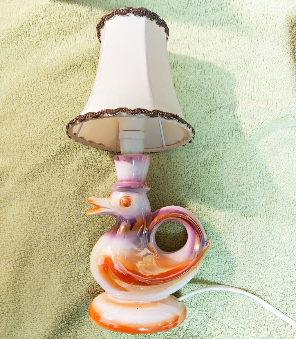 Kacsa alakú lüsztermázas kerámia asztali lámpa Magyarszombatfai Kerámiagyár – 4000 Ft